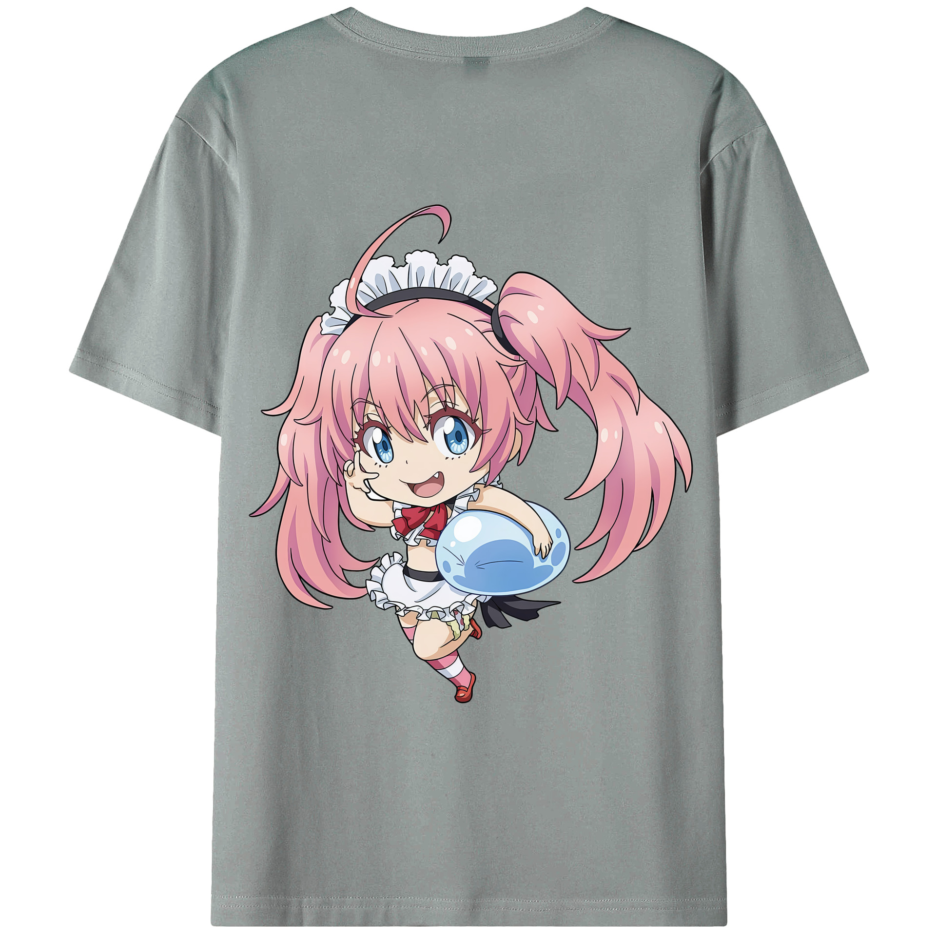（画像用） 転スラ Regarding Reincarnated to Slime 綿100％ メンズ半袖Tシャツ（バックプリント） 通気性